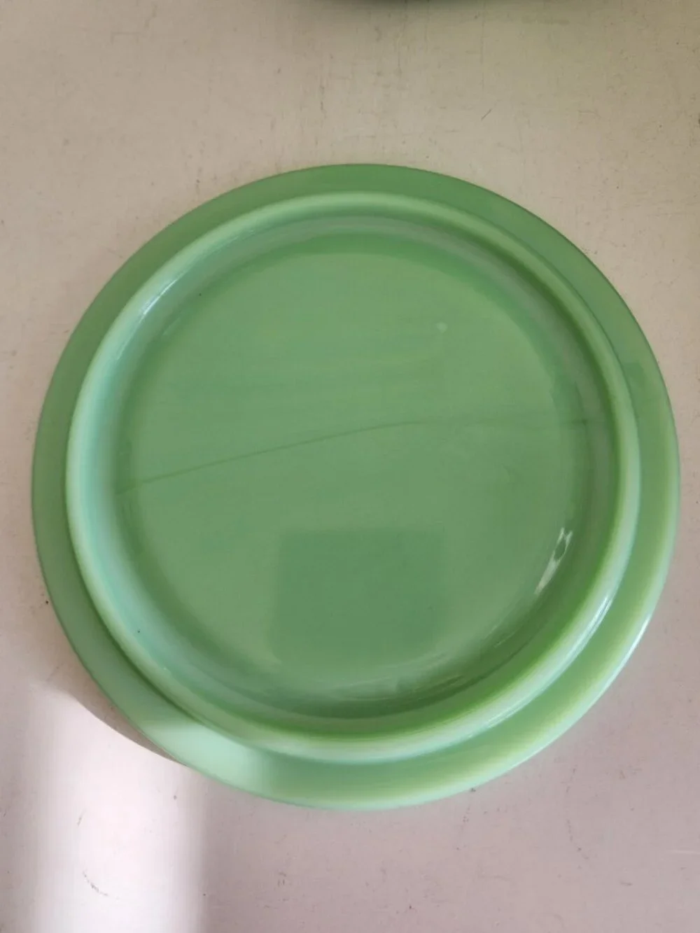 Beautiful Vintage McKee Jadeite Jadite Green Glass CEREAL 48oz Canister Uranium